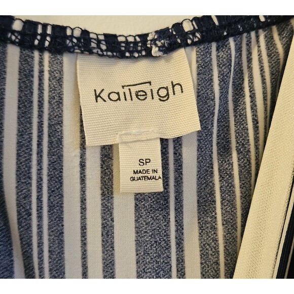 Striped Romper Jumpsuit Size Small Kaileigh Silky Blue&White Stripes w/Pockets - Picture 3 of 10